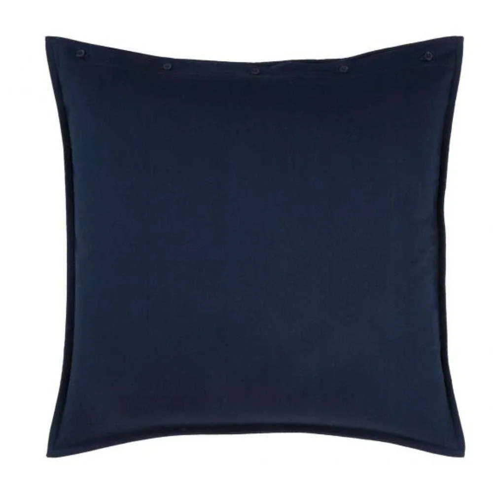 Ralph Lauren Modern Equestrian Cromwell Quilted Euro Sham Navy Blue Button Close